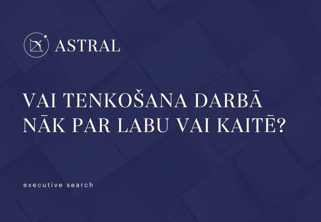 Vai tenkošana darbā nāk par labu vai kaitē?